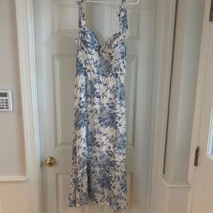 Reformation Blue and White Patterned Dress